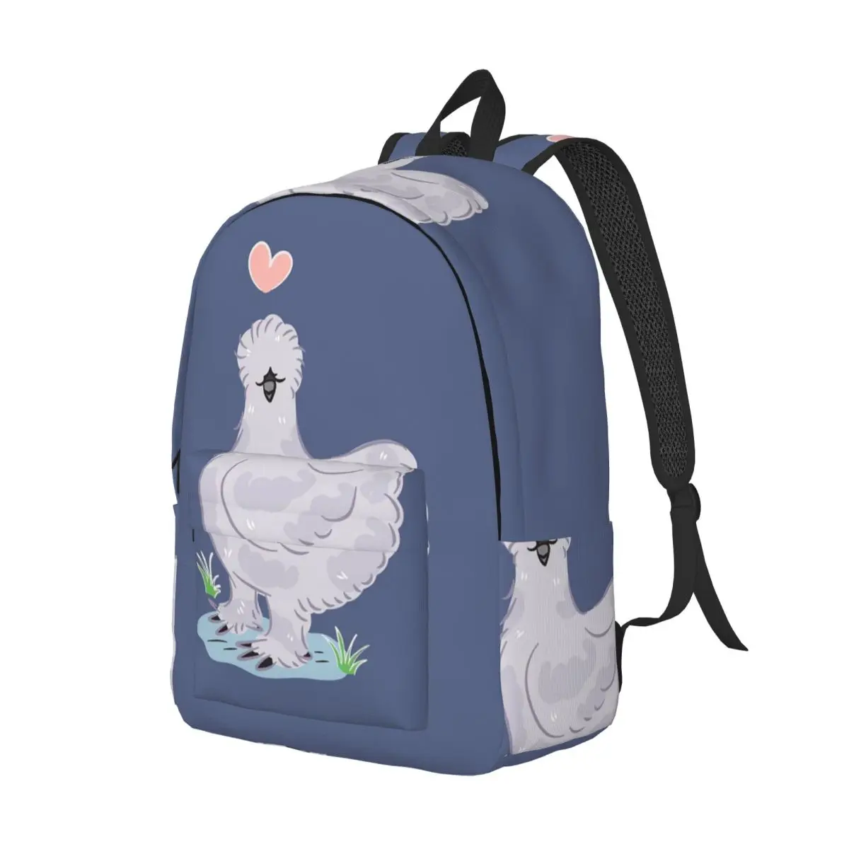 

LOVE Lavender Silkie Chicken Backpack Daypack Large Capacity Kids BookBag School Bag Shoulder Bags for Men Women