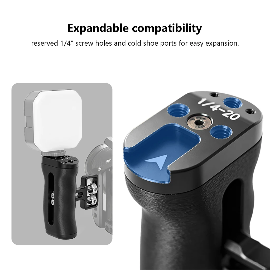Universeller 1/4-Zoll-Schraub-/NATO-Schienen-Seitengriff aus Aluminium für Kamerakäfige mit Cold-Shoe-Halterung für DJI Ronin Gimbal Stabilisatoren – Detail 25