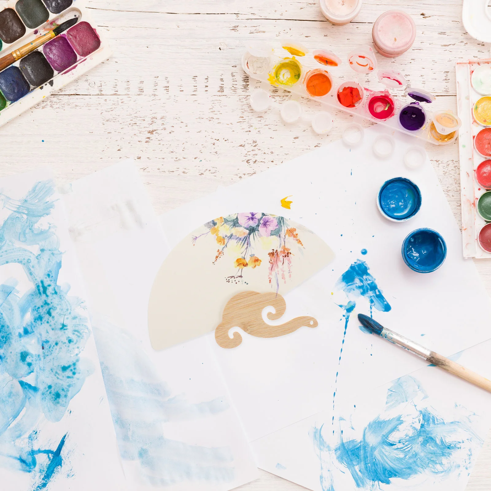 

Fan Diy Kit Blank Paper Wood Paddle Fans Handheld Handheld Paddle Fan For Crafting Art Projects Gift Hand Fans Bulk