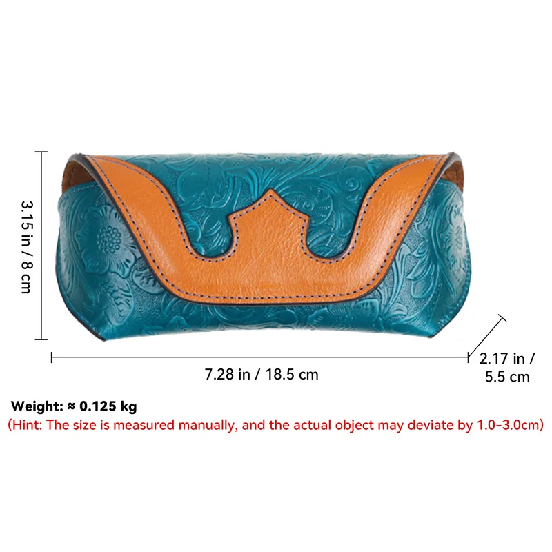 Handmade Genuine Leather Eyeglasses Case Portable Sunscreen Glasses Bag Durable Protective Pouch for Daily Use