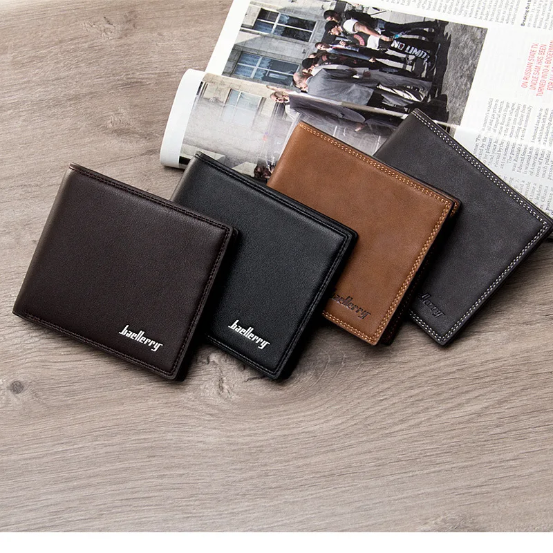 Lässige, kurze, horizontale, ultradünne Lederbrieftasche für Herren im koreanischen Stil mit Führerscheinhaber