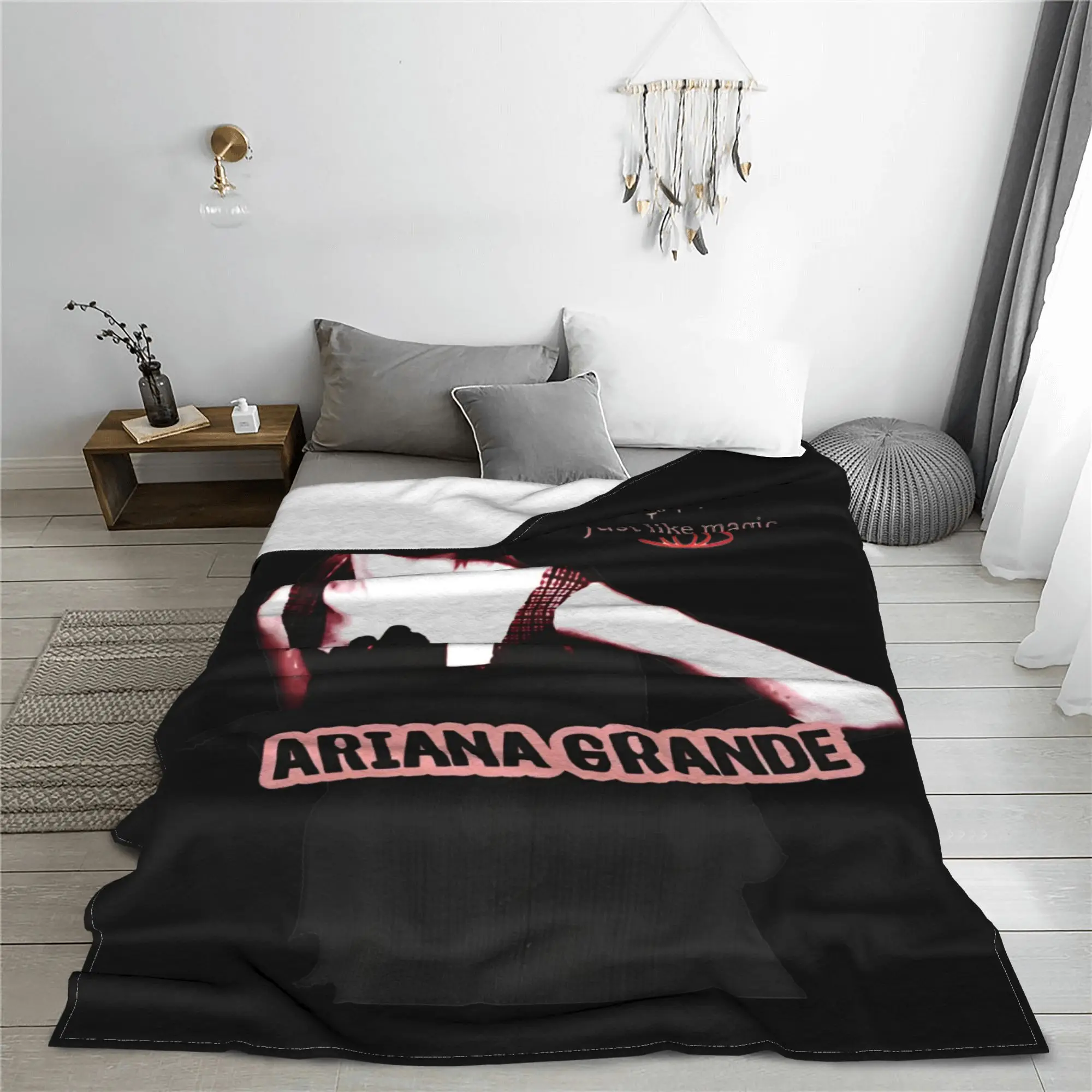 Arianas Grandes Just Like Magic Blankets Flannel All Season  Multi-function Warm Throw Blanket for Home Office Rug Piece