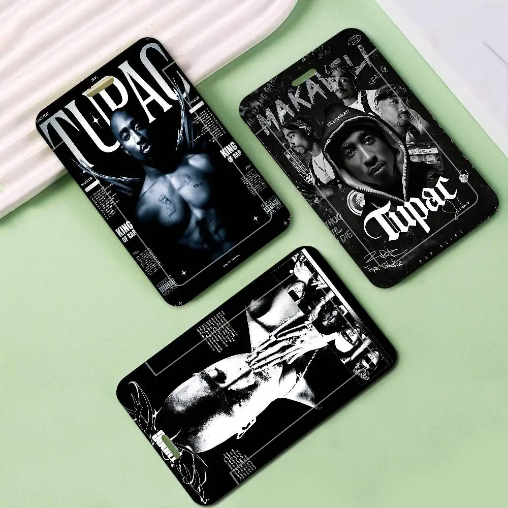 Rapper 2Pac T-Tupac S-Shakur Singer Bus Pass Card Sleeve Bank Business Work Card Holder Plastic ID Tag Name Badge Holder