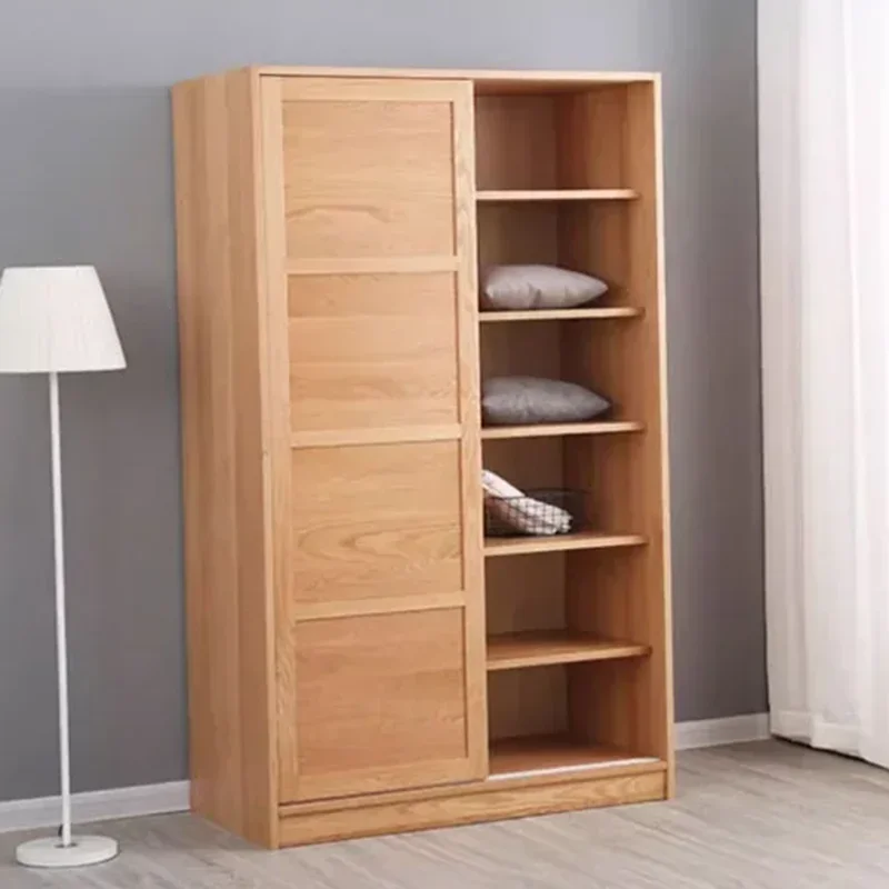 Clothes Wood Wardrobes Aesthetic Quiet Nordic Wooden Living Room Wardrobes Organizer Compact Terrace Armario Hotel Furniture