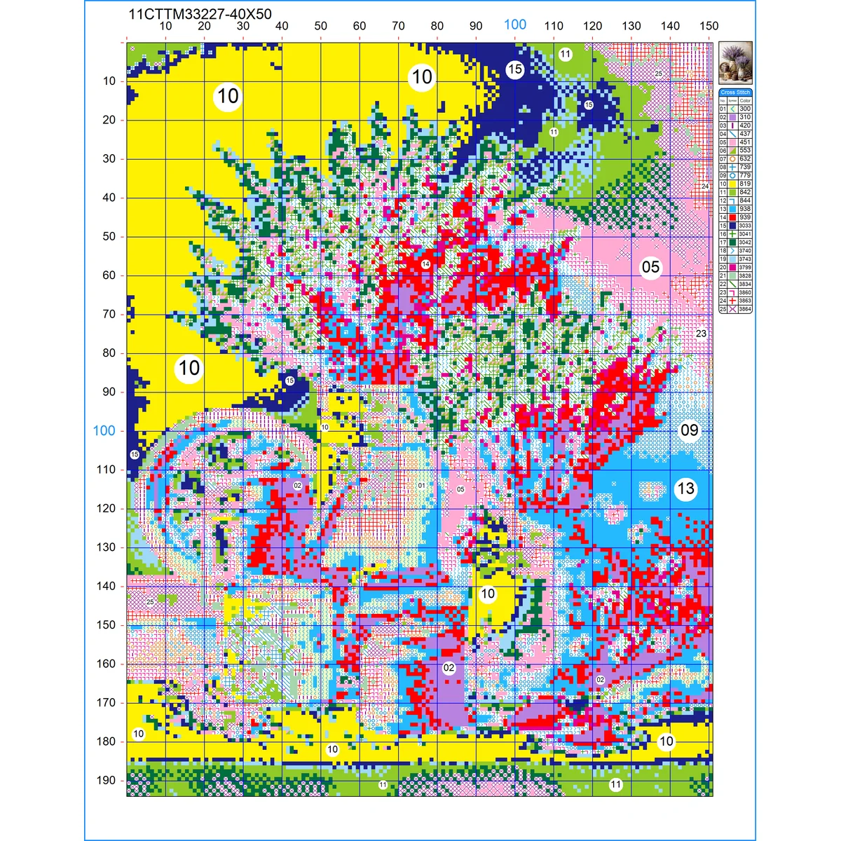 1 Stück 40x50 cm/15,7x19,69 Zoll, 11CT/14CT Kreuzstich-Set, DIY Valentinstagsgeschenk, Stickerei-Set für Festivals und den Alltag. – Detail 2