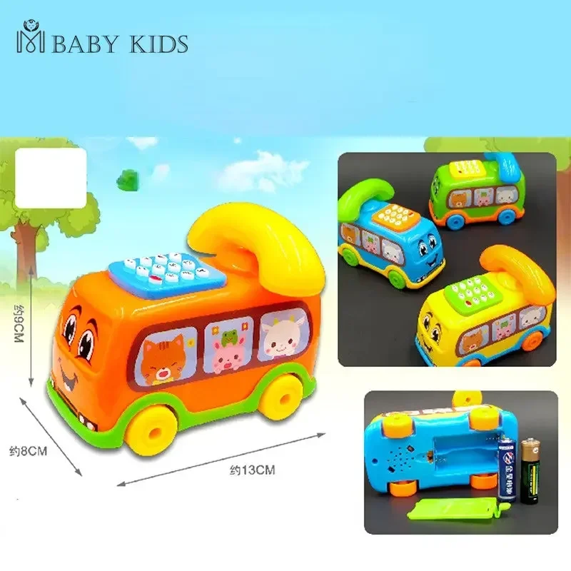 Baby Toys Music Cartoon Bus Phone Educational Developmental Kids Toy Gift Children Early Learning Exercise Baby Kids Game