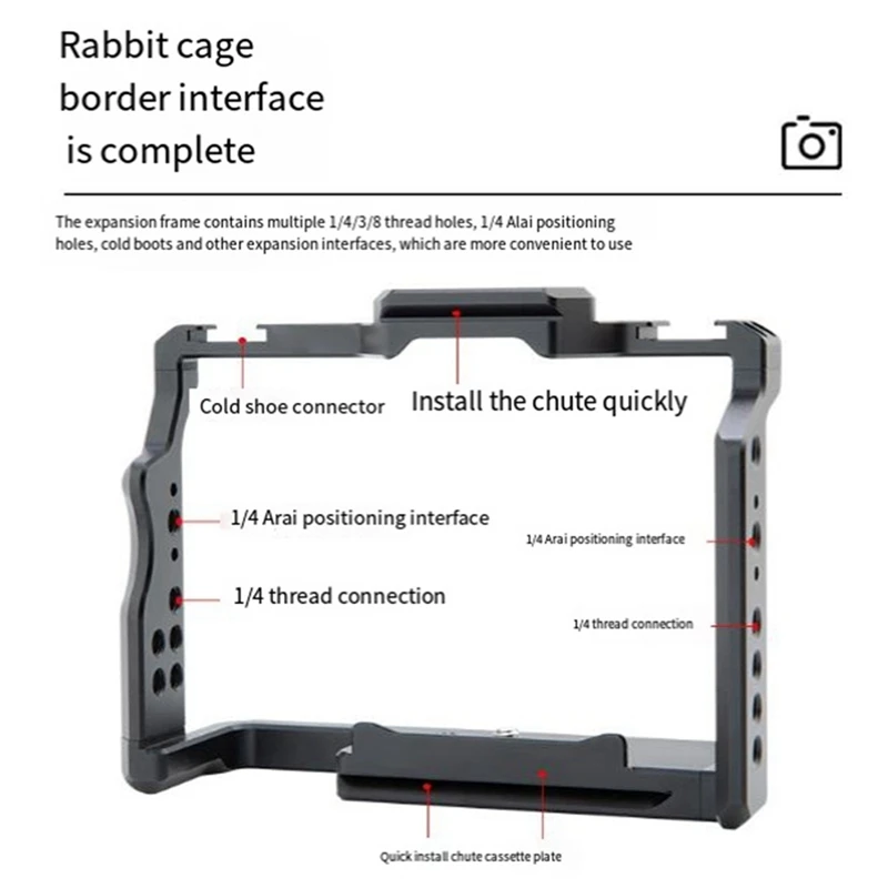 Camera Cage Video Cage Shoe Mounts For Sony A7M4/A7M2/A7M3/A7R3/A7R2/A72/A73/A74 Photography Replacement Parts Accessories