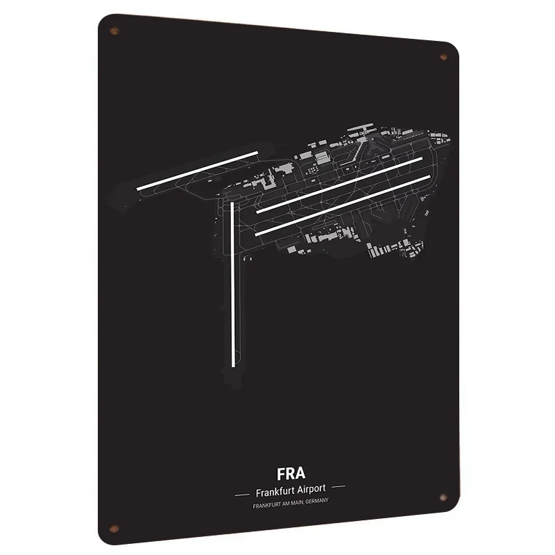 Frankfurt Airport High Precision Metal Wall Art Modern Aviation Decor Souvenir for Home Office