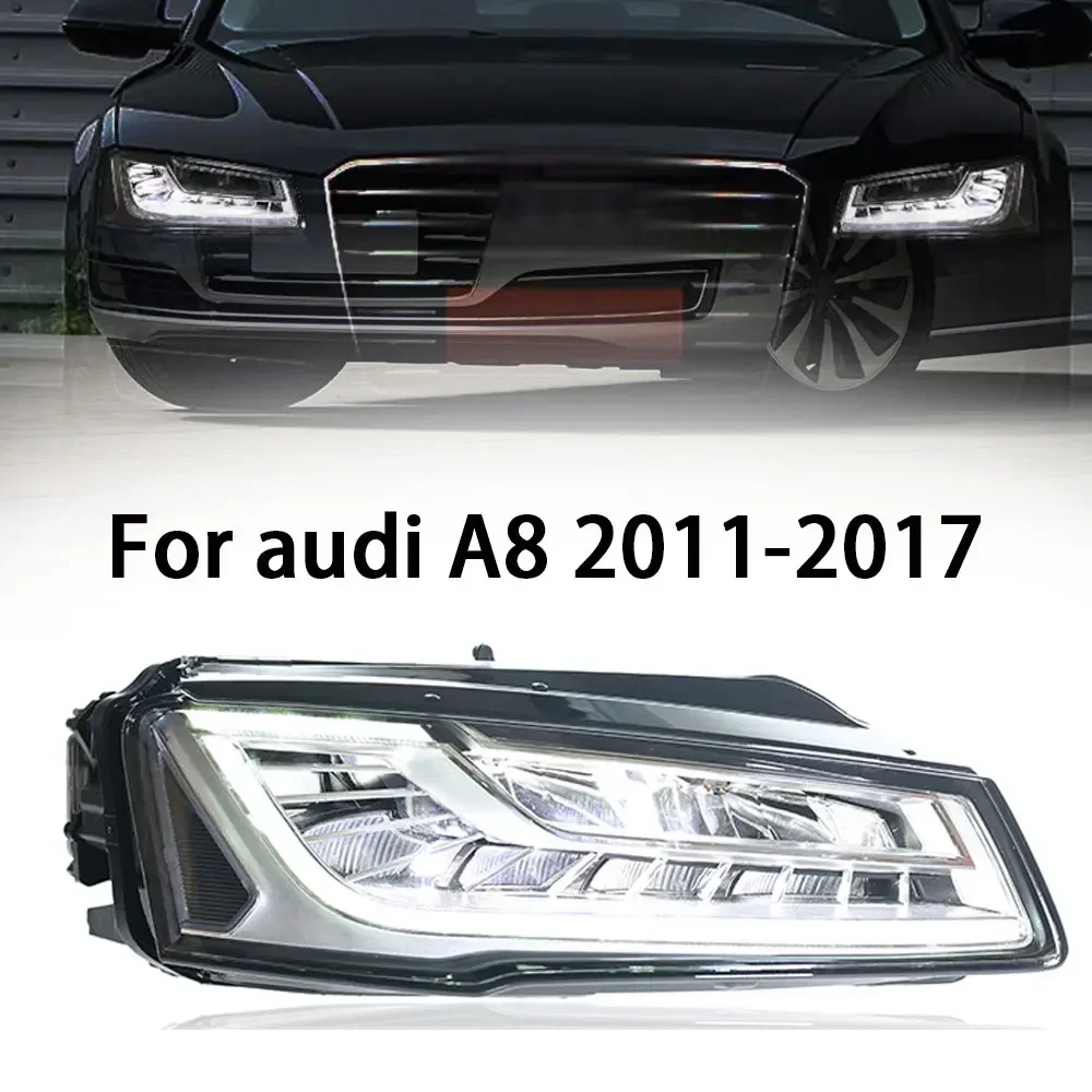 

Автомобильные светодиодные передние фары для Audi A8, 2011-2017 A8L, модифицированные фары DRL в сборе, автомобильные аксессуары