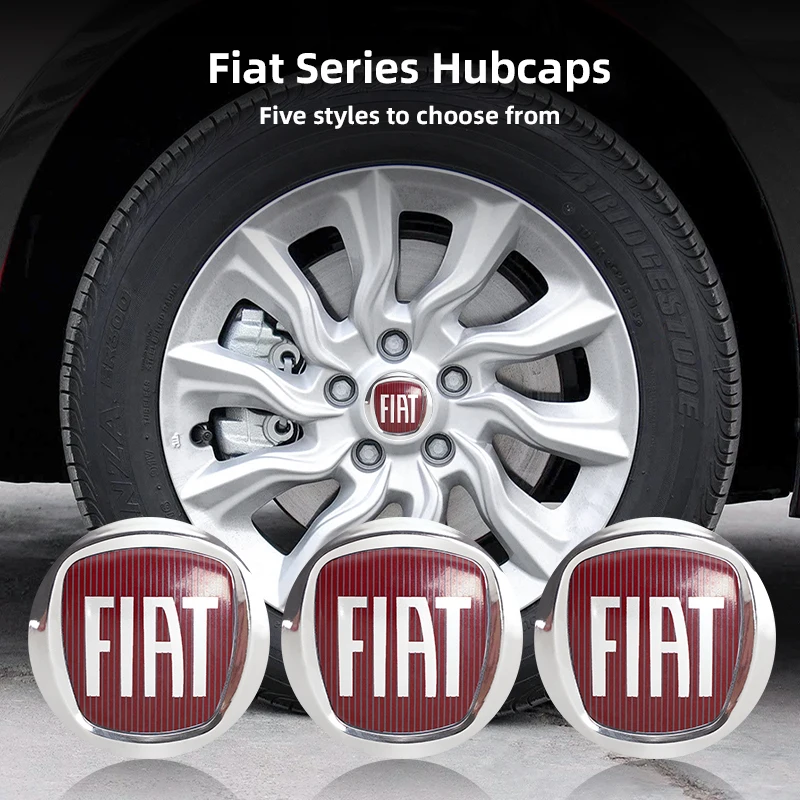 4Pcs Car Emblem Wheel Center Cover Hub Accessories For Fiat Abarth 500e Panda Tipo FR Argo Freemont Viaggio Bravo Punto Doblo