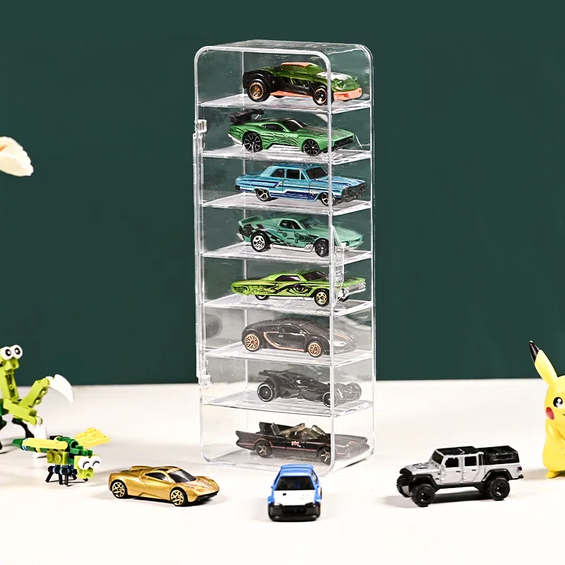 Transparent Acrylic Storage Box for 1:64 Diecast Car Model Hot Wheels Display Box Boys Toys Dustproof Educational Birthday Gift