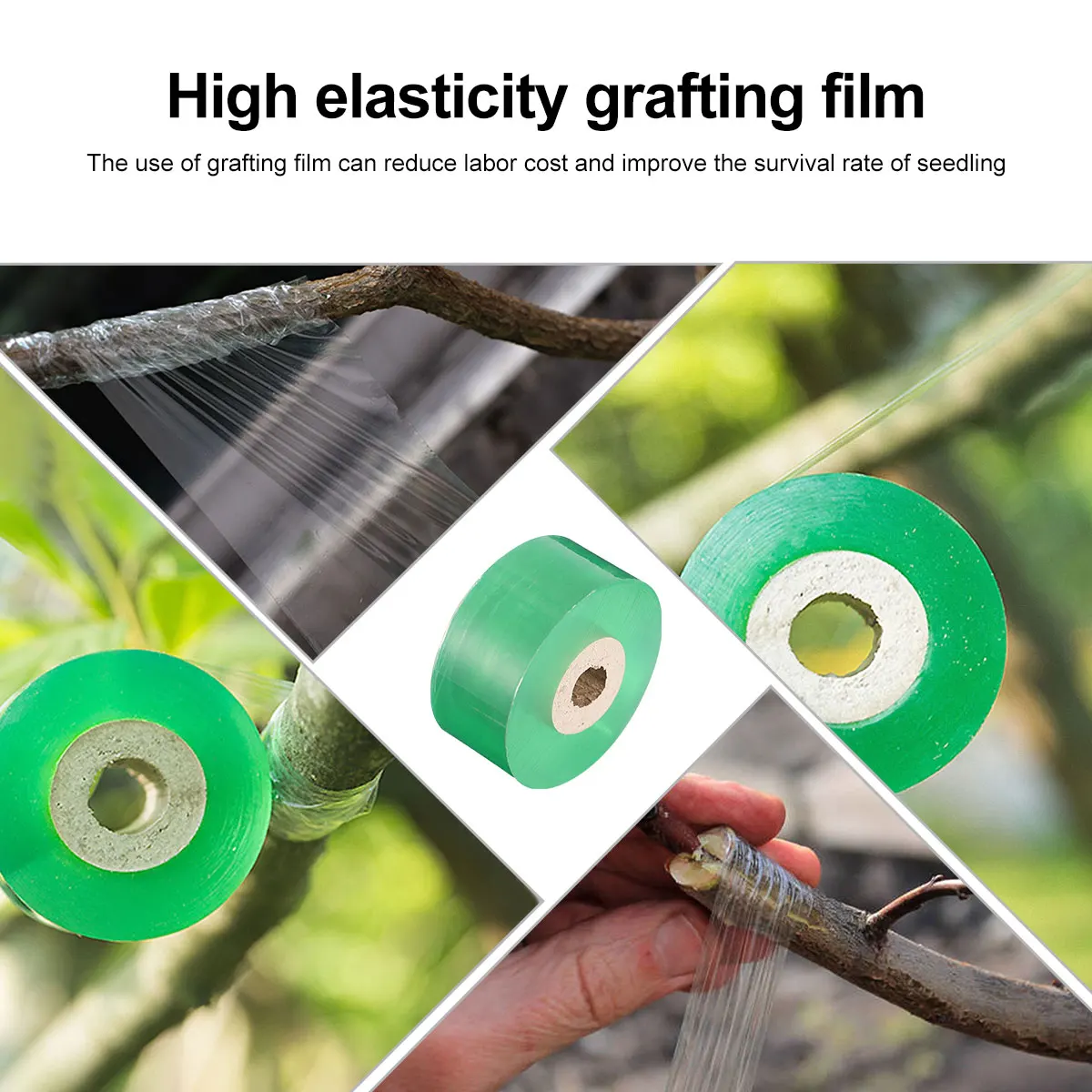 

4 Rolls Grafting Tape 3cm PVC Stretchable Waterproof Self-Adhesive Film Budding Grafting Tape for Pecans Walnuts Citrus Fruit
