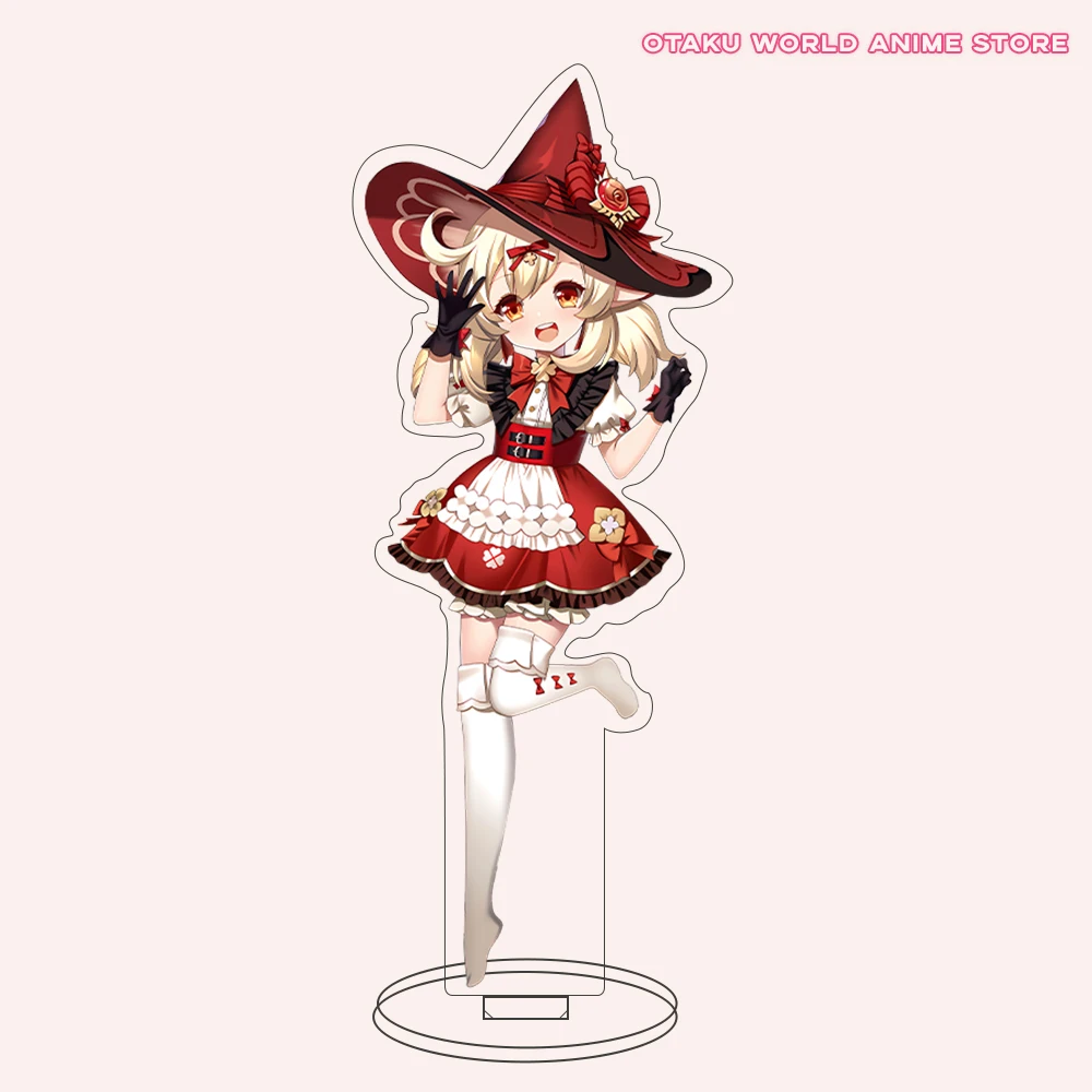 Anime Acrylic Phone Holder Cute Klee Decor Desk Decoration Acrylic Standing Card Kawaii Keychain Small Keyring Pendant