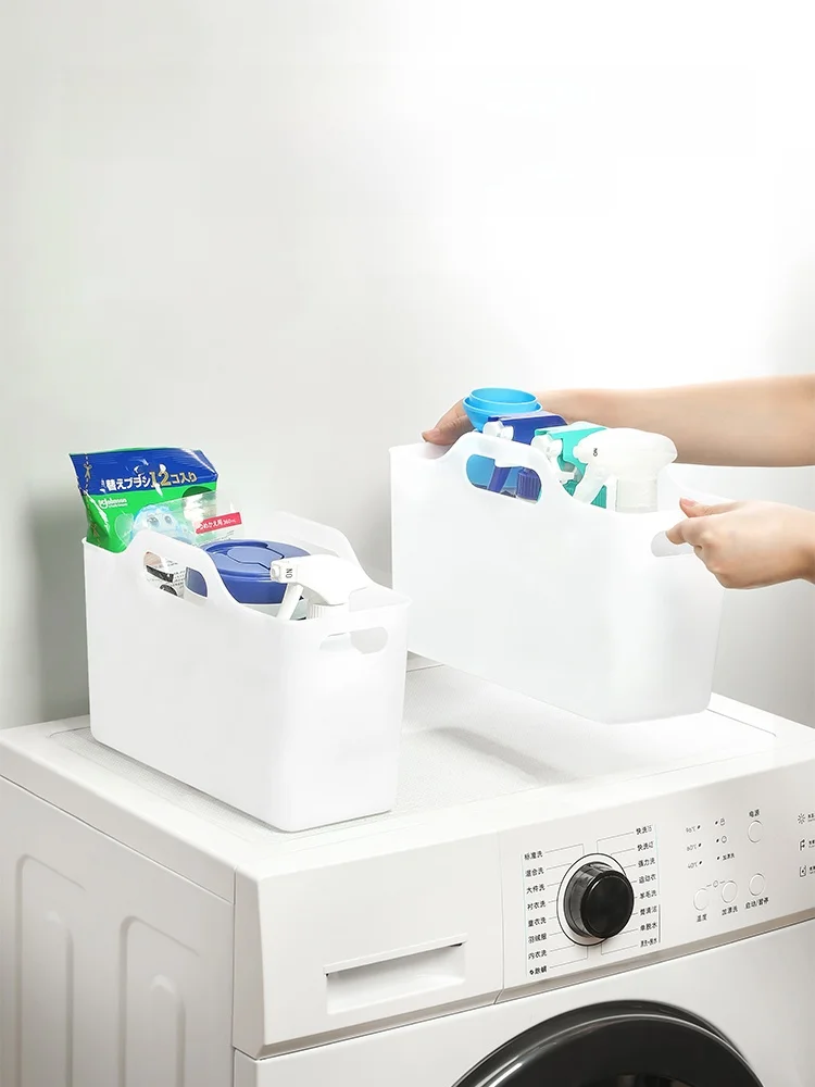 Batoom Plastic Storage Box Rectangular Organizer Basket for Kitchen Cabinet Toilet Clutter Storage Container Home Use