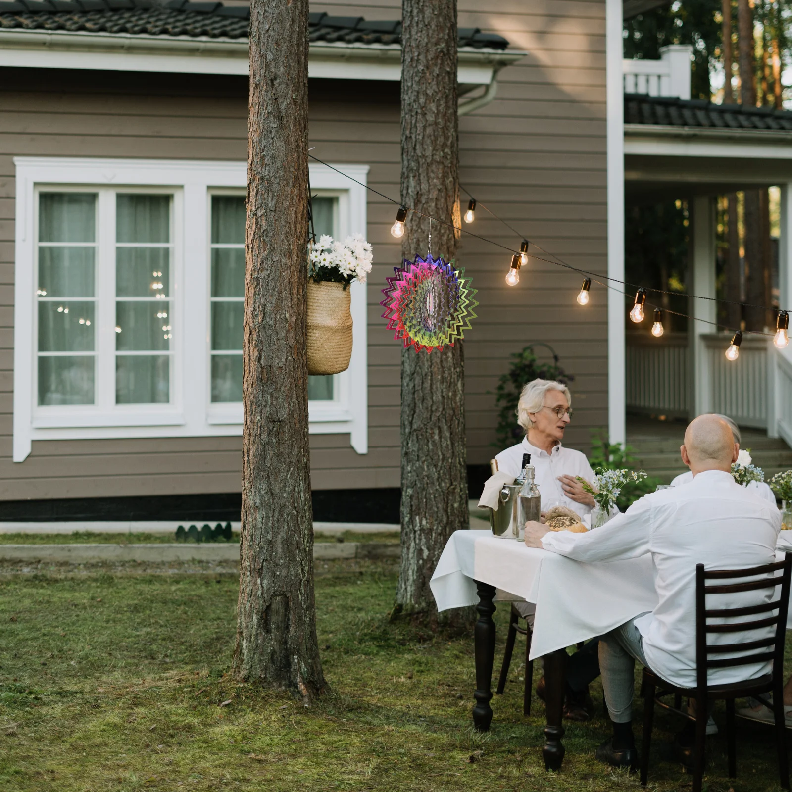 

Creative 3D Rotating Stainless Steel Outdoor Garden Decoration Hanging Bell Metal Rotatory Chimes Lawn Patio Corridor Ornament