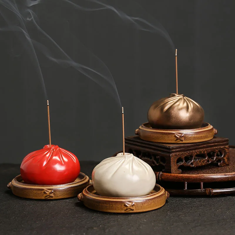 Symbolisme chinois des brûleurs d'encens prospères, cuiseurs à vapeur pour décoration de la maison, petits pains cuits à la vapeur, tables d'encens pour dormir, diffuseurs d'arômes