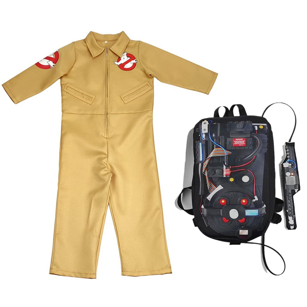 Ghostbusters Movie Cosplay Costumes Kids Adults Halloween Carnival Theme Party Clothes with Proton Pack Fans Collection