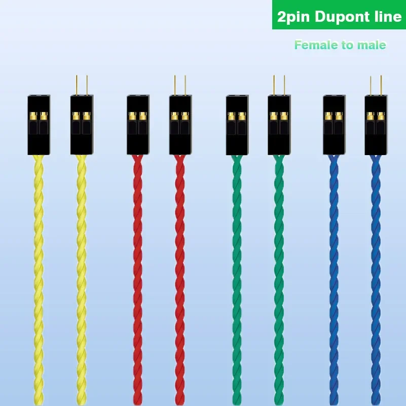 10PCS Colored Silicone DuPont Jumper Wire High Temperature Resistant DuPont Line 2pin Male to Female 2.54mm Soft Extension Cable