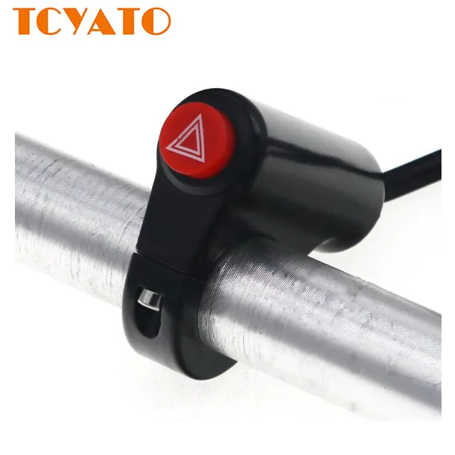 TCYATO Motorcycle Switch Aluminum Alloy 22mm 12v Double Flash Warning, Emergency Light, signal Flash, Hazard Light