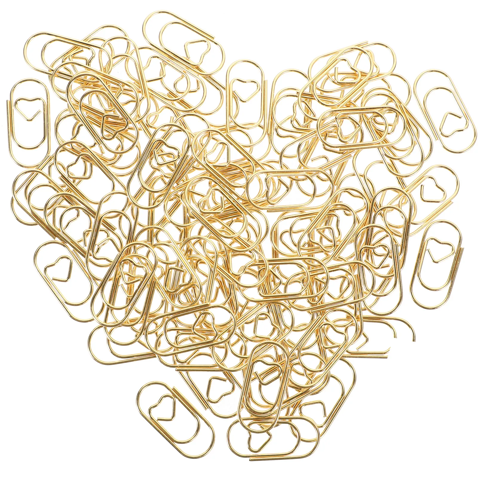 

100pcs Mini Heart Paper Clips 20mm Gold Metal Retro Office Supplies Bookmarks Photo Albums Cards Envelopes DIY Document Fixing