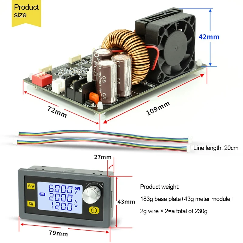 CNC 조정 가능한 DC 안정화 전압 전원 공급 장치, 정전압 정전류 스텝 다운 모듈, 베이스 플레이트, XY6015L, XY6020L