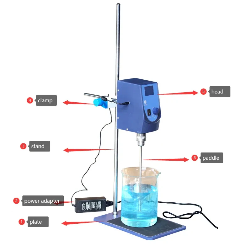 WEIAI wholesale high speed cantilever lab agitator 2500rpm electric cosme-tic mixer LCD laboratory overhead stirrer 20l 40L