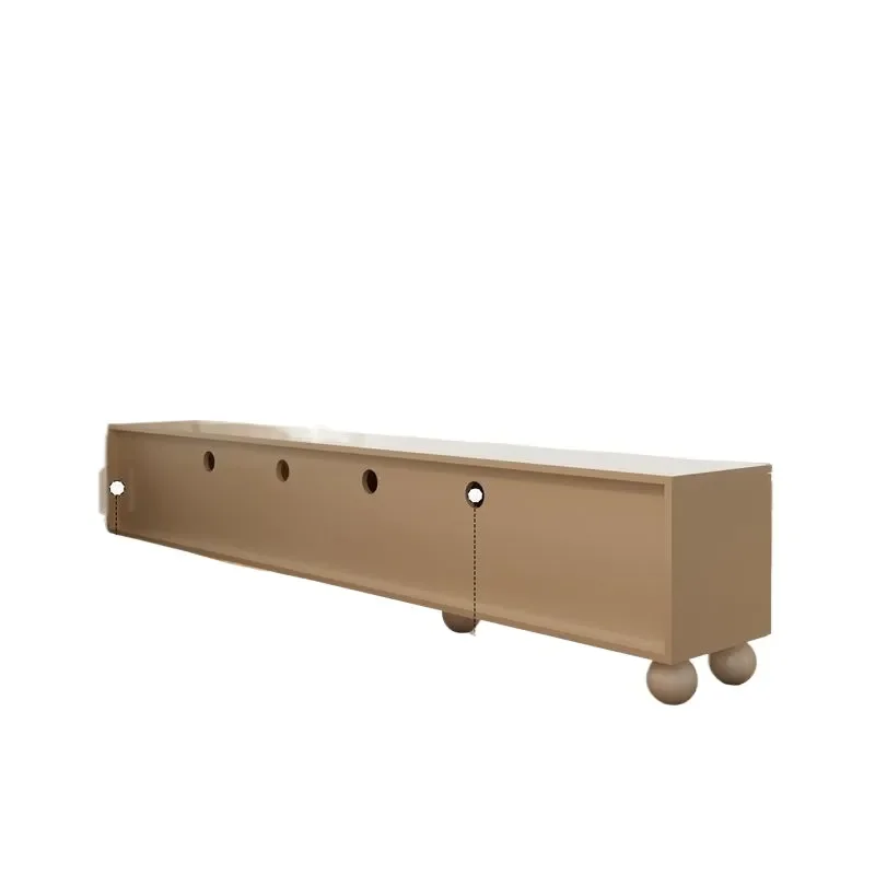 Modern French Style Cream TV Cabinet Floor to Ceiling Side Storage Unit for Living Room Small Apartment Simple Combination