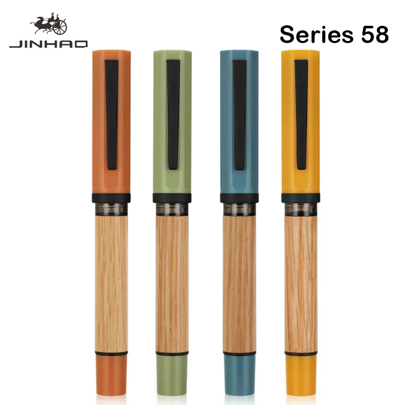 

JINHAO 58, деревянная авторучка, высокое качество, цвета, студенческая ручка с наконечником F EF, чернильная ручка, ручка для каллиграфии, канцелярские принадлежности, школьные и офисные принадлежности