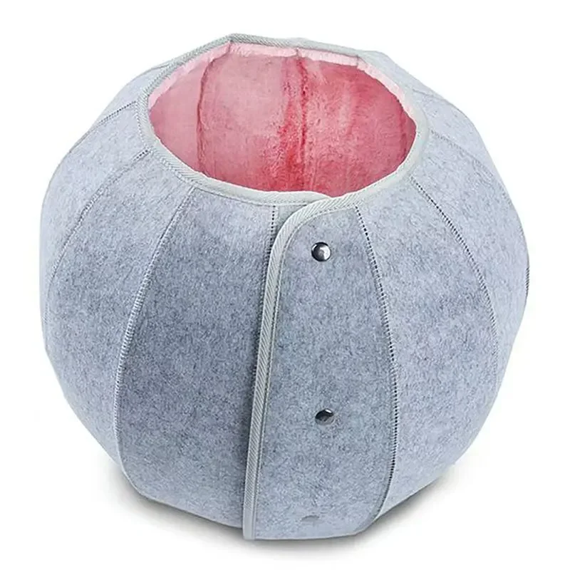 Modern style interactive felt semi-closed cushion foldable cat hole bed multi-functional cat hole bed