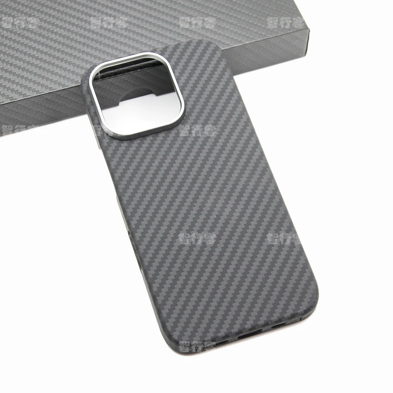 ZXKE Carbon Fiber Case For Apple16Pro iPhone16ProMax Cover Embedded Iron Sheet Magnetic Car Support Magsafe Aramid Fiber Shell