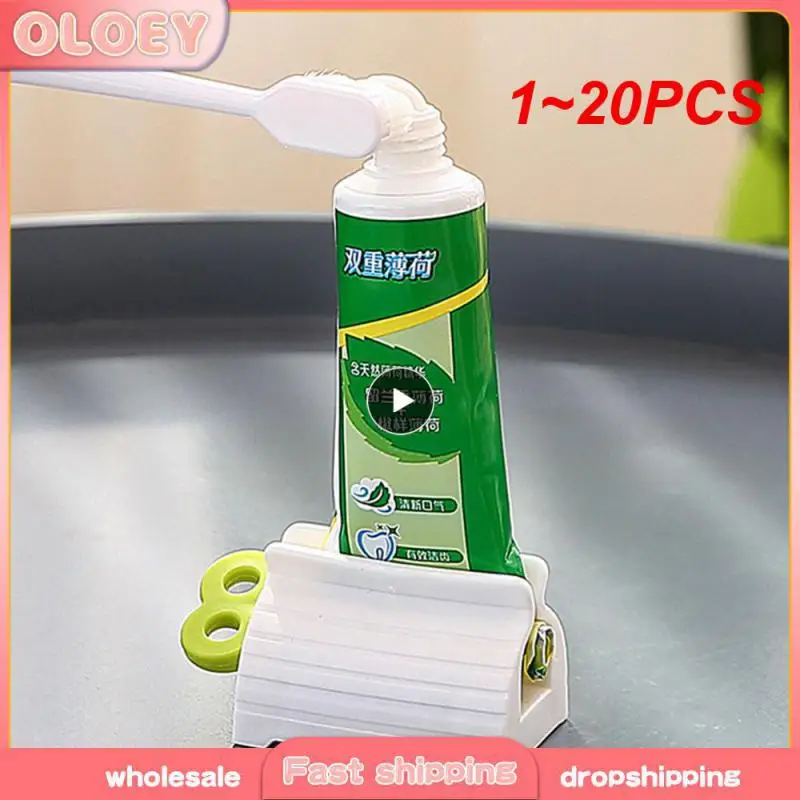 1~20PCS Multifunctional Toothpaste Tube Squeezer Press Manual Squeezed Toothpaste Clip-on Facial Cleanser Squeezer Bathroom