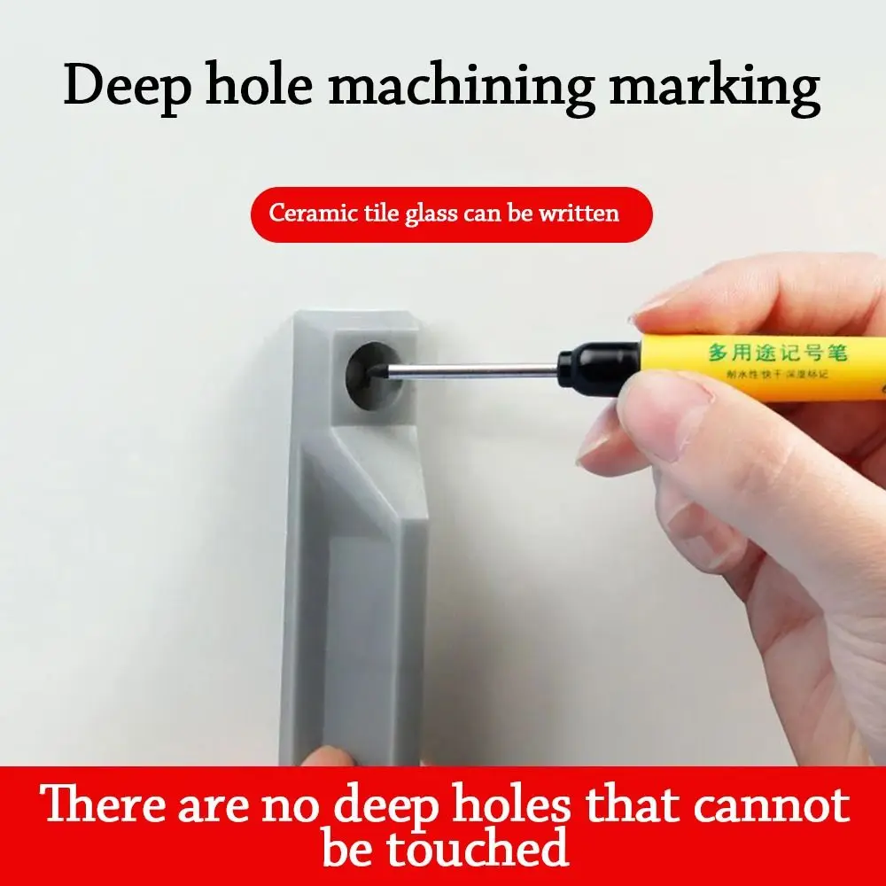 علامات الرأس الطويلة القائمة على الزيت 33 مللي متر رأس طويل أسود/أحمر/أزرق حبر عميق قلم تحديد مقاوم للماء قلم تحديد النجارة باستخدام