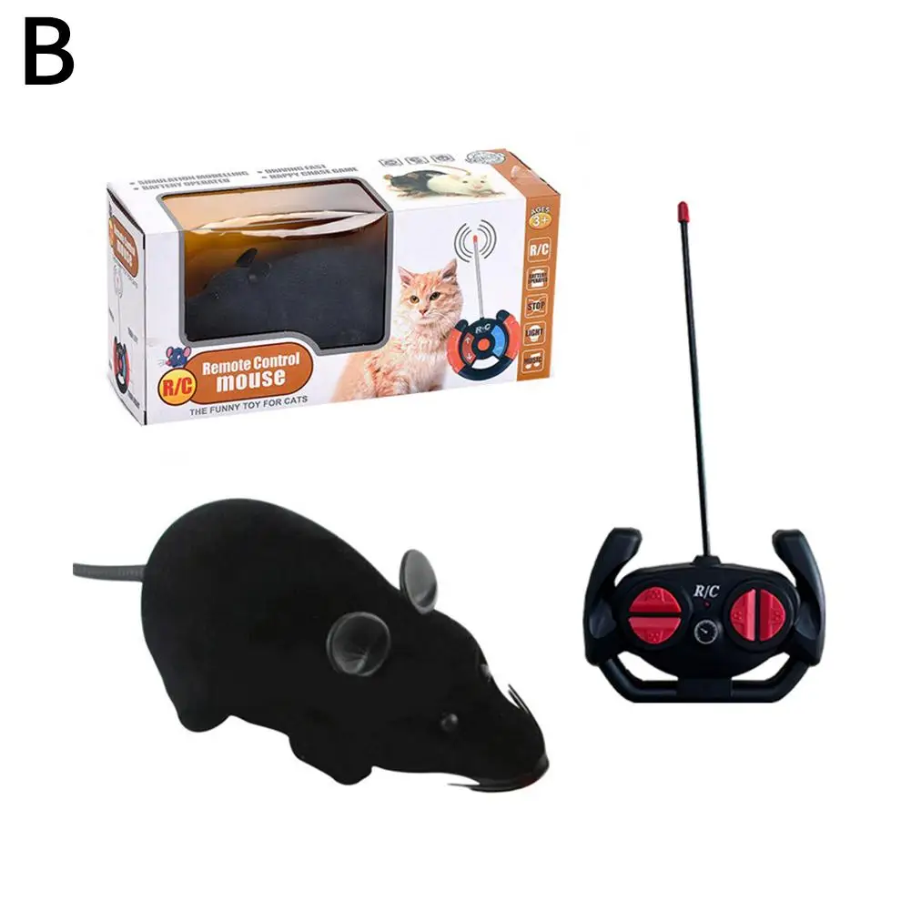 Cat Toy Remote Control Mouse Plush Simulation Infrared Toy Control Remote Fur Faced Mouse Electric Pet M7O4