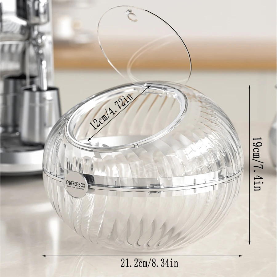 1PCS Tea Bag Organiser Bar Capsule Coffee Organiser Desktop Storage Shelf Candy Tea Storage Basket Press with Lid