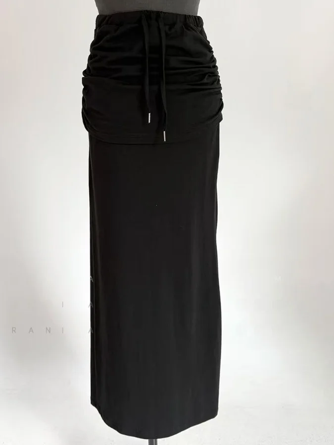 

Design Sensation Dstring Appearances f Skirt Women's Summer New Sle Individuali Ba Split Wrap around Long Skirt