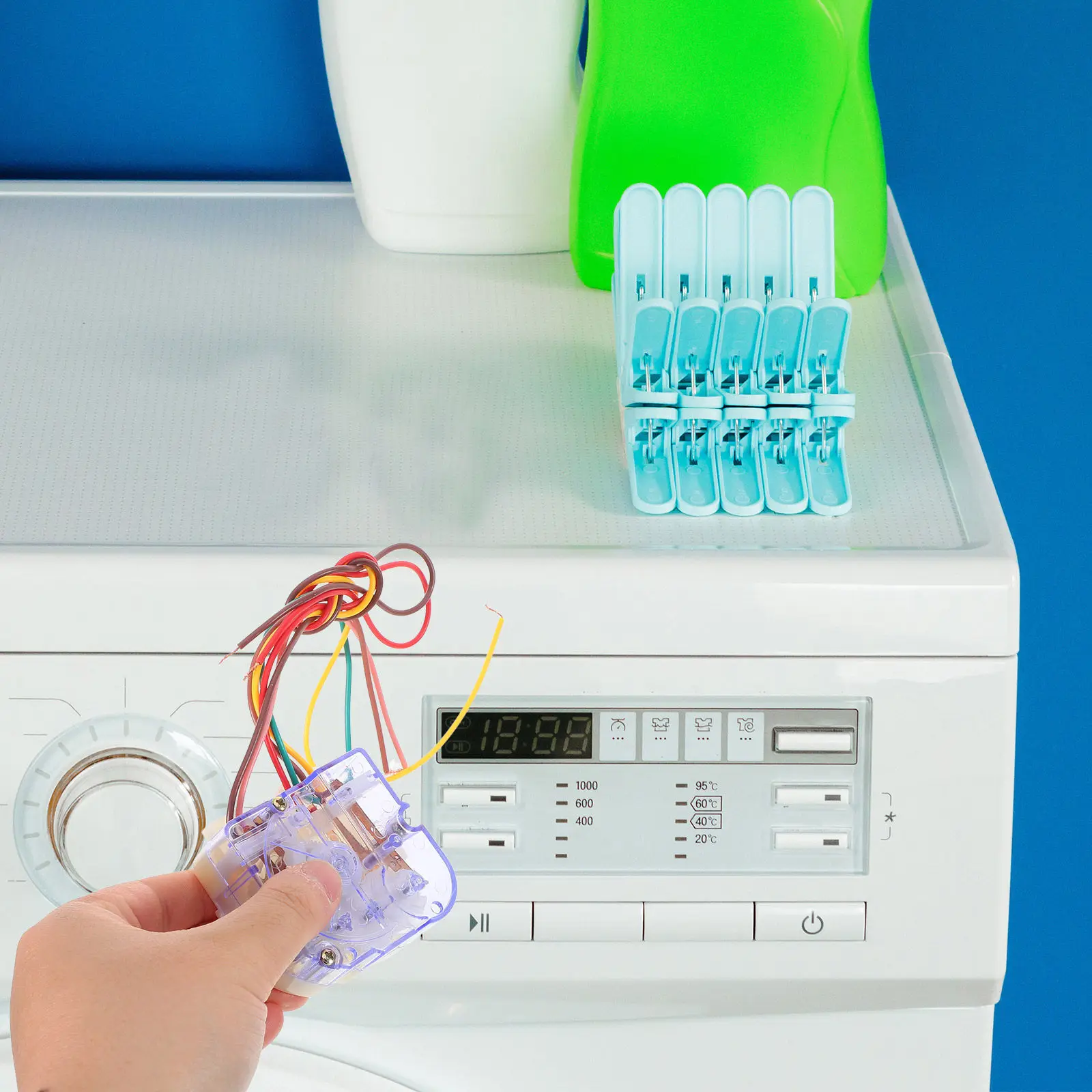 Semi-Automatic Washing Machine Timer Switch Knob Replacement Dual Tub Washer Timer 180 Degree 7.3cm Hole Distance Washing