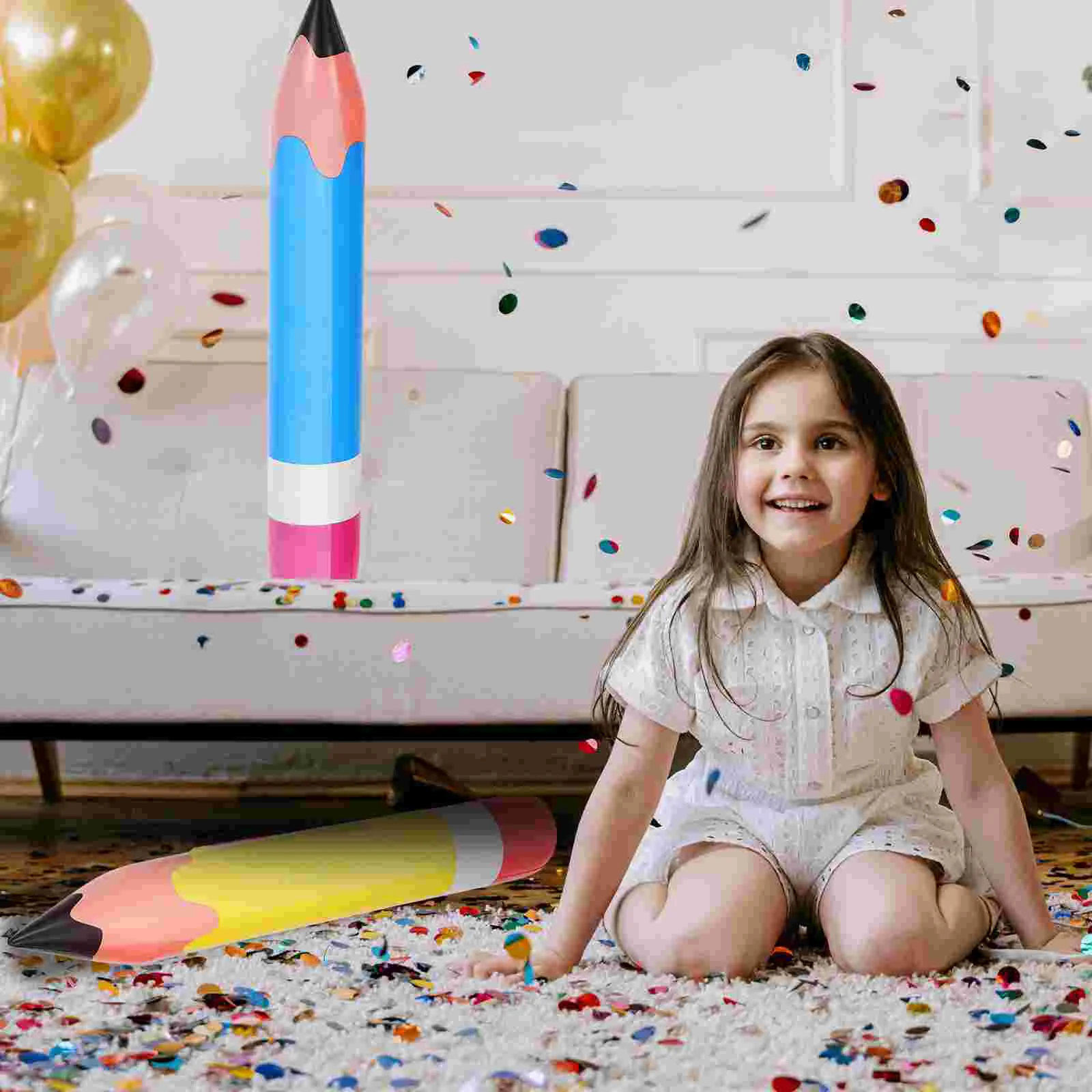 4 Pcs Inflatable Pencil Crayons Party Favor Decor Pvc Giant Preschool for Tall Decoration