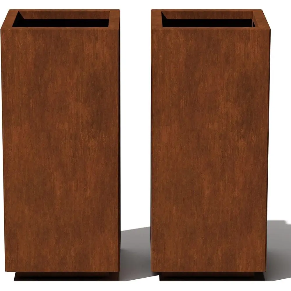 

Высокий уличный кашпо из кортеновской стали в деревенском стиле для патио - устойчивый к непогоде, для деревьев и цветов