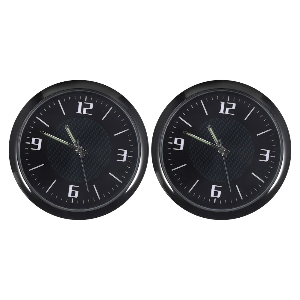 2 Pcs Car Clock Mini for Desk Dashboard Digital Accessories Vent Clocks Watch Header Air Outlet Auto Decorative Gauge