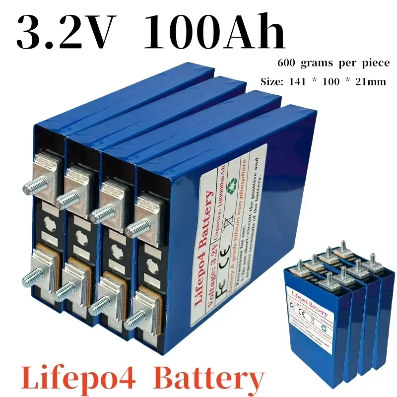 3.2V 100Ah Lifepo4 battery, A-grade high-quality 12V lithium iron phosphate camping golf cart, off-road solar wind power yacht