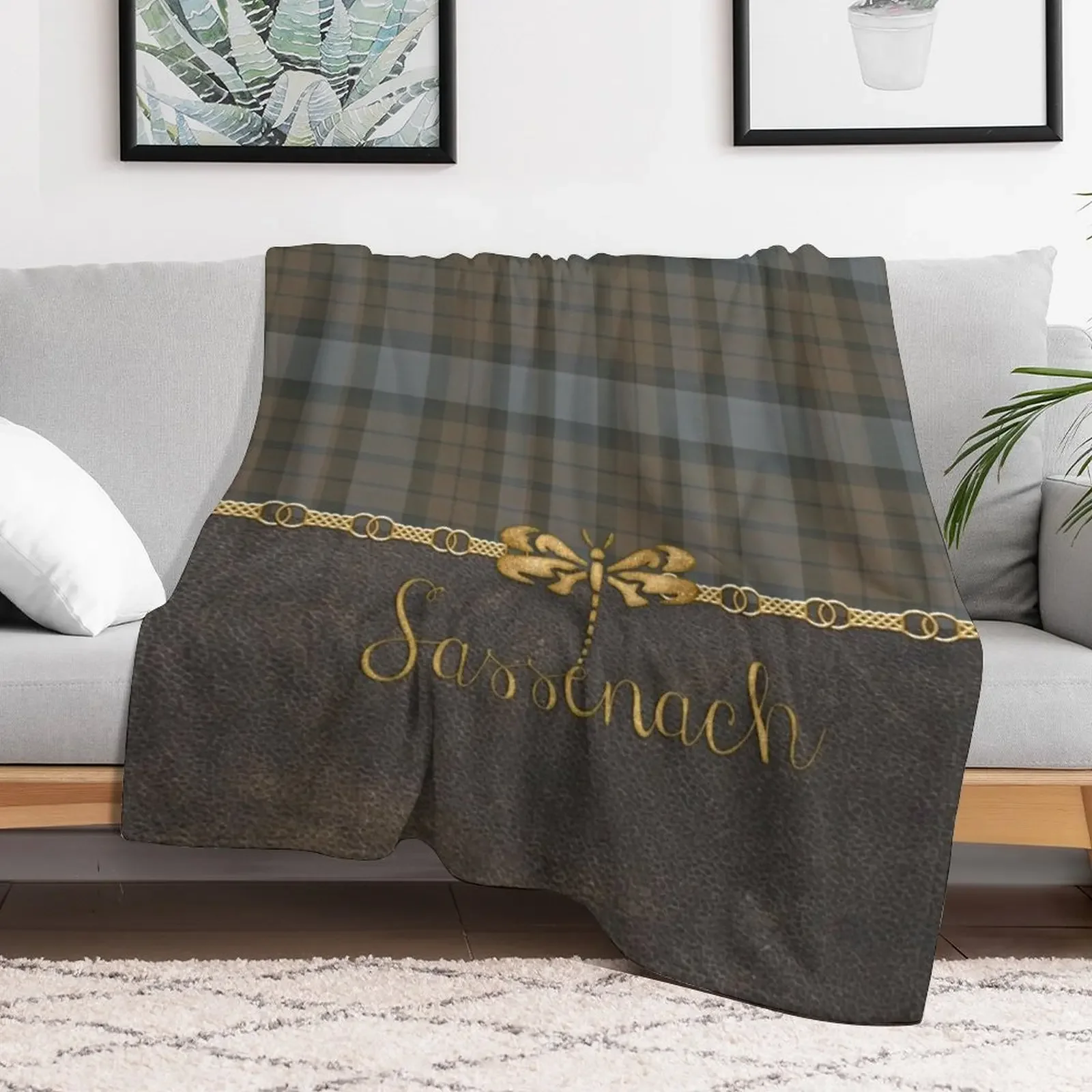 Leather and tartan - Sassenach II Throw Blanket For Baby Bed covers Blankets