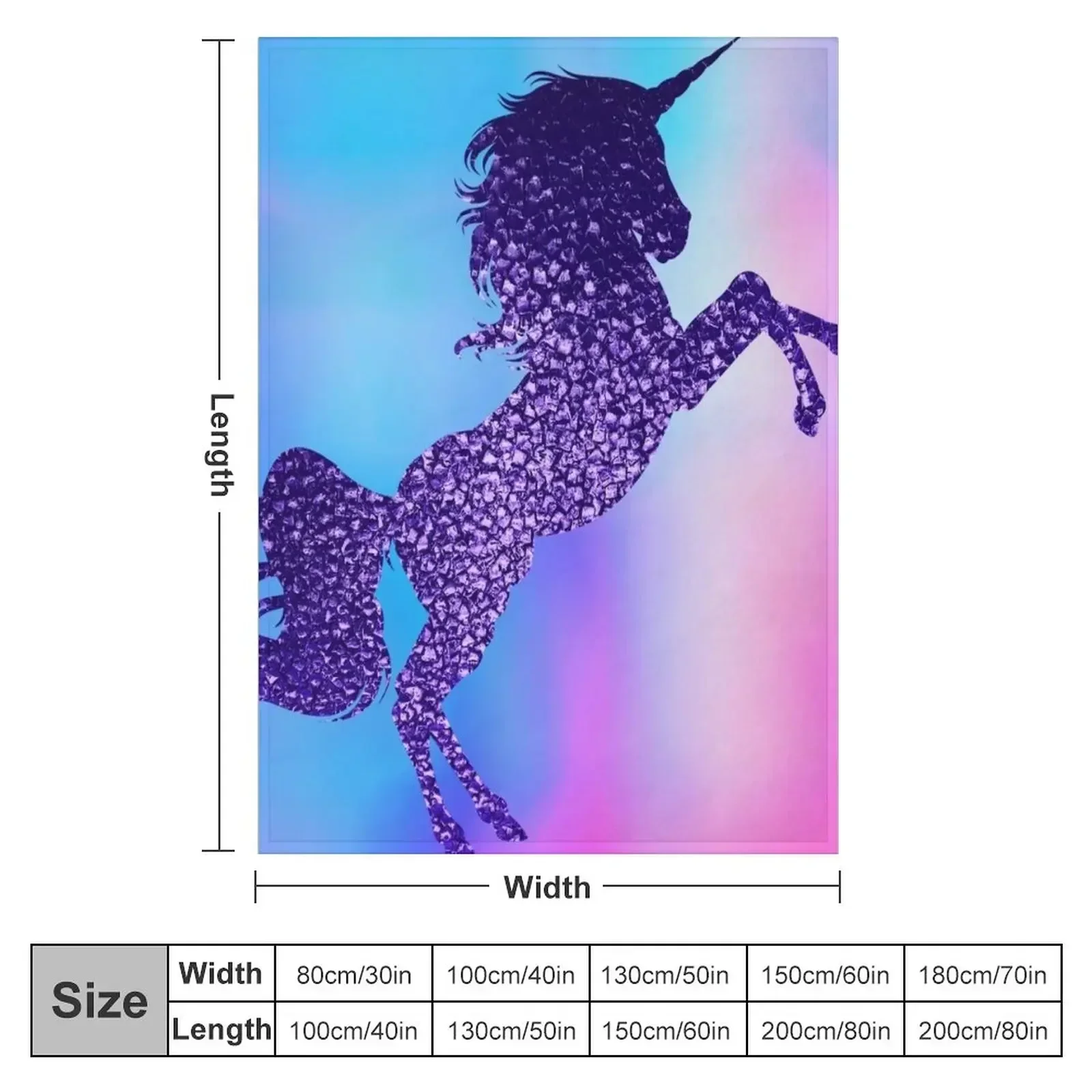 Sparkly Purple Unicorn Throw Blanket Soft Plush Plaid sofa bed Polar for babies Camping Sofa Throw Blankets