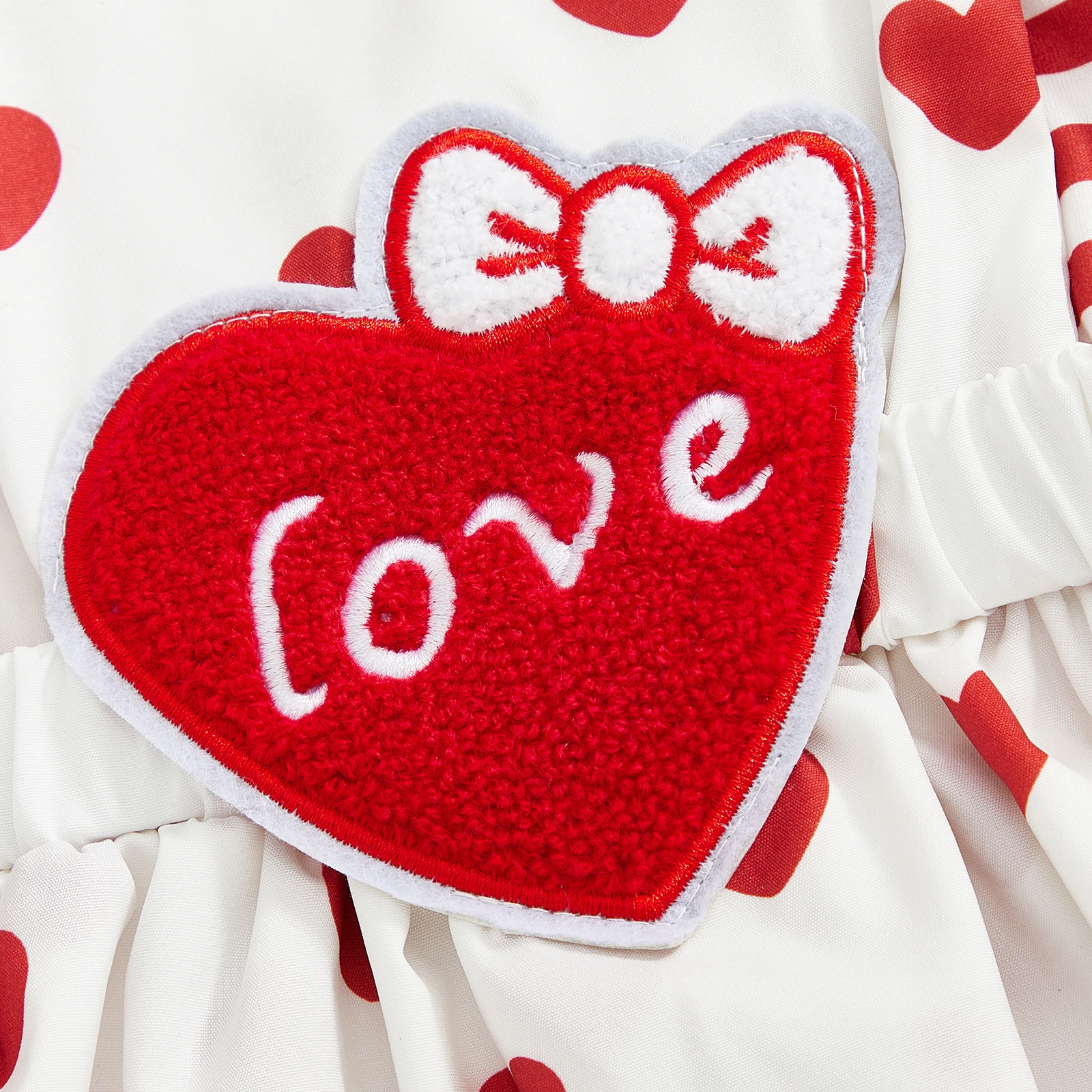 ملابس عيد الحب للفتيات الصغيرات بأكمام طويلة وطباعة مخططة + تنورة بحمالات + مجموعة عصابة رأس