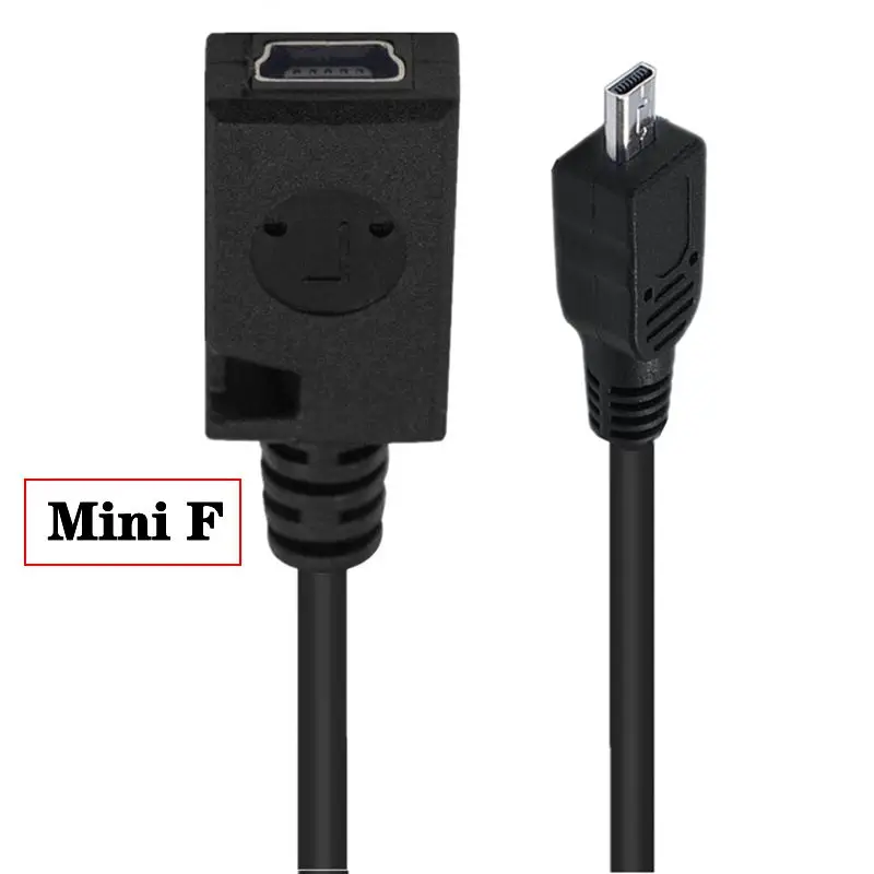 30cm Mini 8Pin Male to Type-C/Micro 5P/Mini 5P Female Data Charging Cable 8Pin to C-Type Female T-Port Digital Camera Data Cable