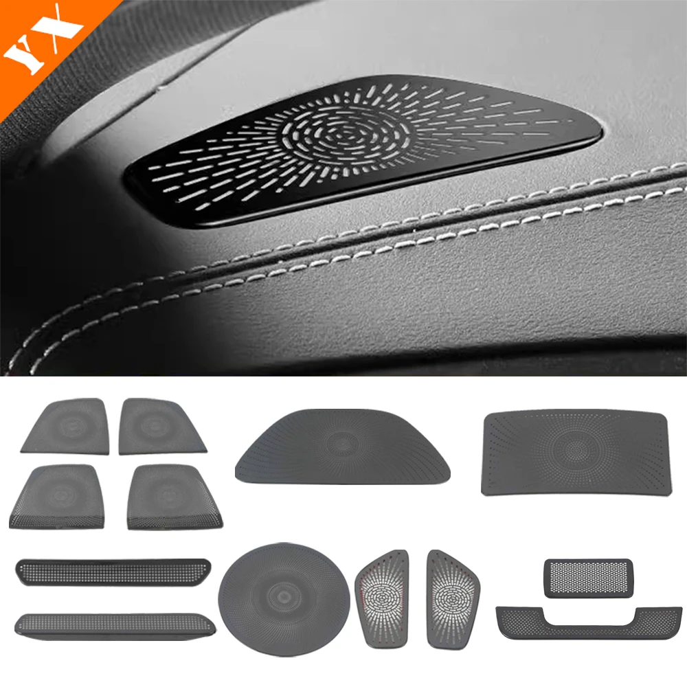 For BYD Seal Atto 4 2022-2024 Black/Argent Stainless Auto Accessories Interior Door Speaker Audio Horn Cover Trim Frame Sticker