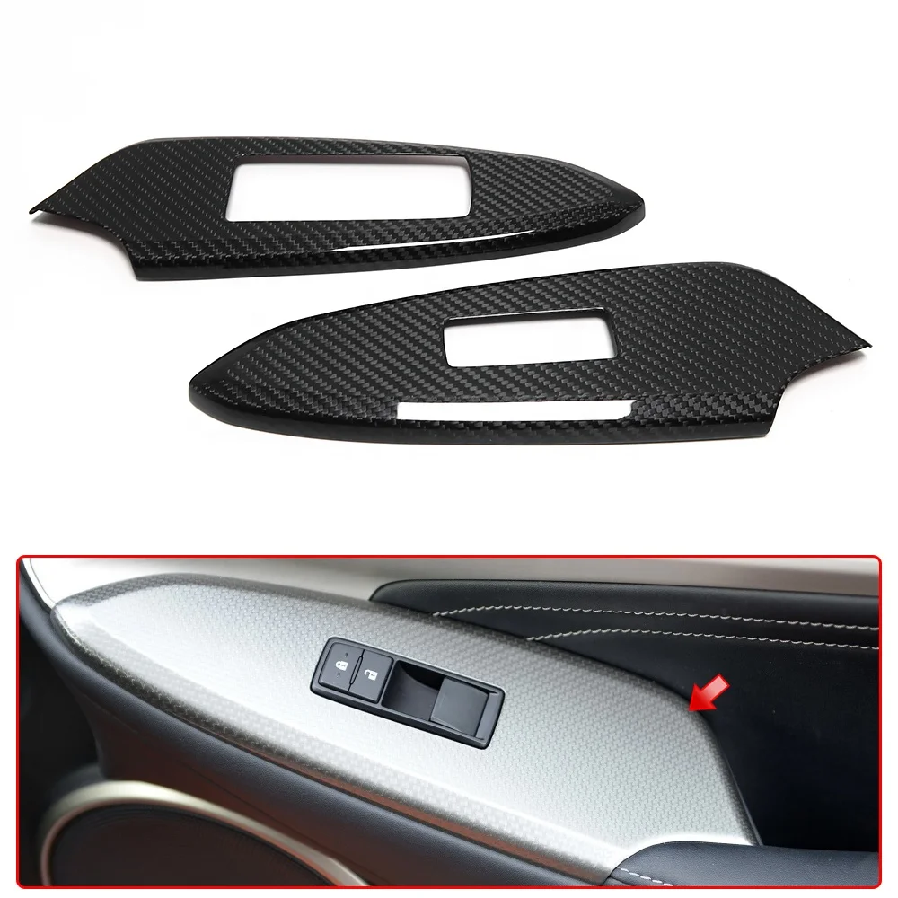 

For Lexus RC RC200t RC300 RC350 RC-F SPORT 2015-2019 LHD Genuine Carbon Fiber Window Switch Lift Lock Panel Trim Car Accessories