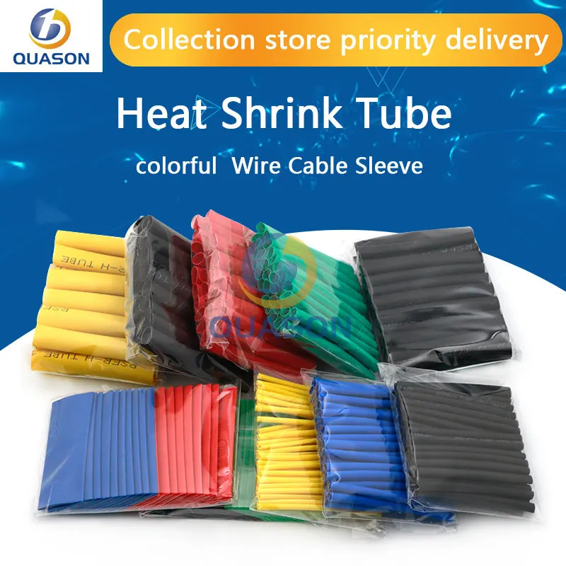 164pcs/Set Heat Shrink Tube termoretractil Polyolefin Shrinking Assorted Insulated Sleeving Tubing Wrap Wire Cable Sleeve Kit