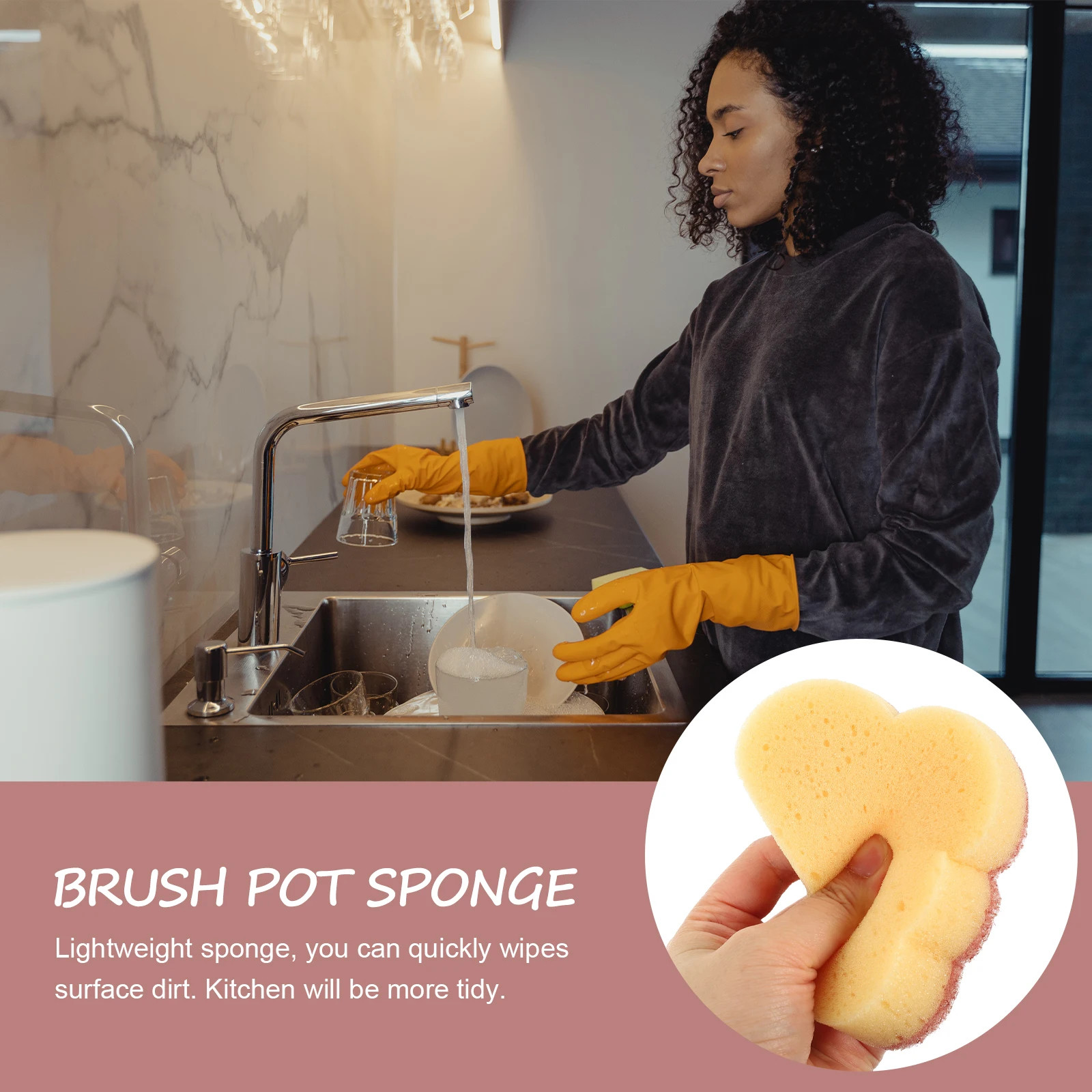 

12 Pcs Cleaning Sponge Kitchen Practical Dish Bowl Cup Sponge Non Decontamination Home Cleaning Pad
