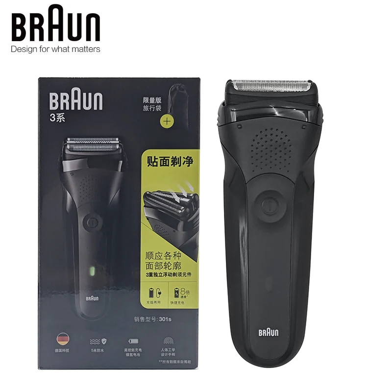 Braun Series 3 ProSkin 3000S Electric Shaver for Men Close Shave Smooth Skin 3 Flexible Shaver Head Rechargeable Electric Razor