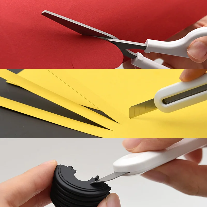 Kaco Original  LEMO  Scissors with Utility Knife Office Stationery Knife Waterproof and Rustproof  Shears paper cutting scissors